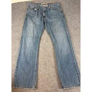Vintage Y2K Levis 514 Slim Straight Jeans Mens 34x32 Blue Denim Red Tab Retro